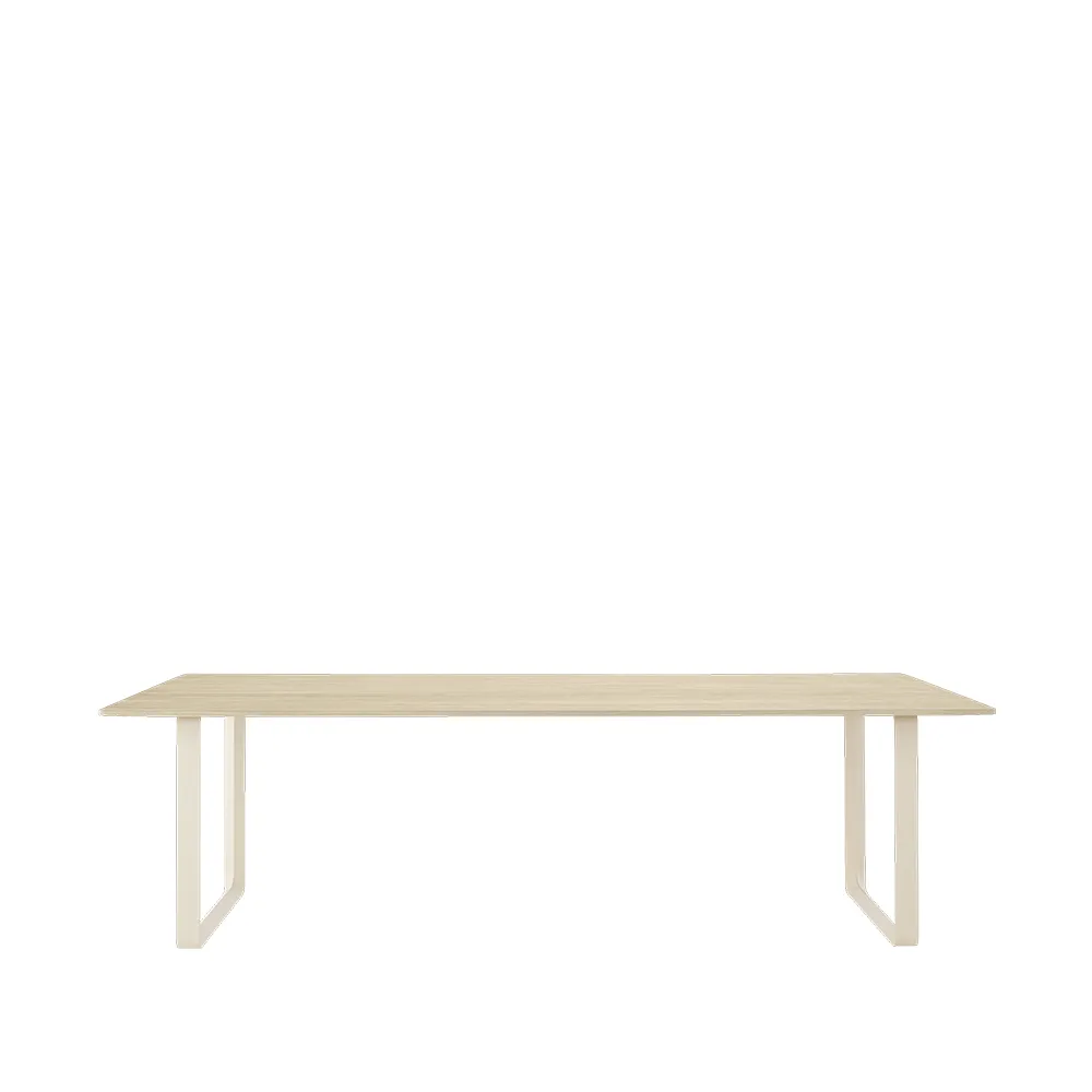 70/70 eettafel 255x108 cm, Solid oak-Sand Muuto
