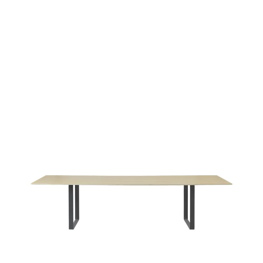 70/70 eettafel 295x108 cm, Oak veneer-Plywood-Black Muuto