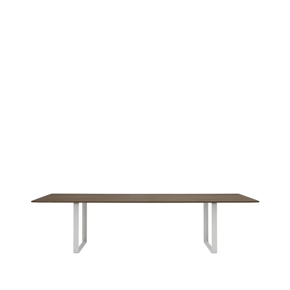 70/70 eettafel 295x108 cm, Solid smoked oak-Grey Muuto