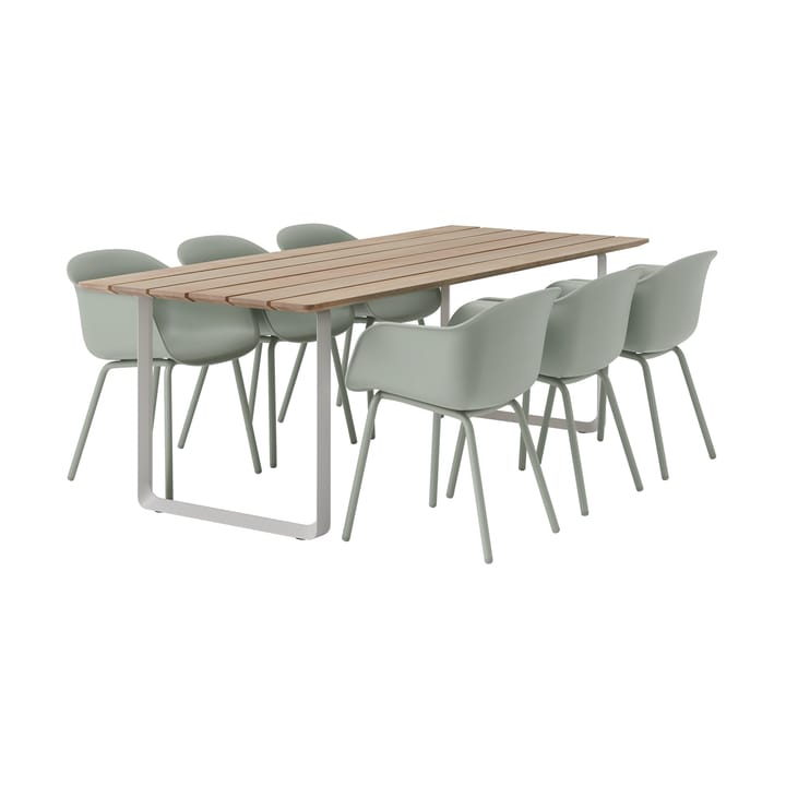 70/70 Outdoor eettafel 225x90 cm grijs stalen frame - undefined - Muuto