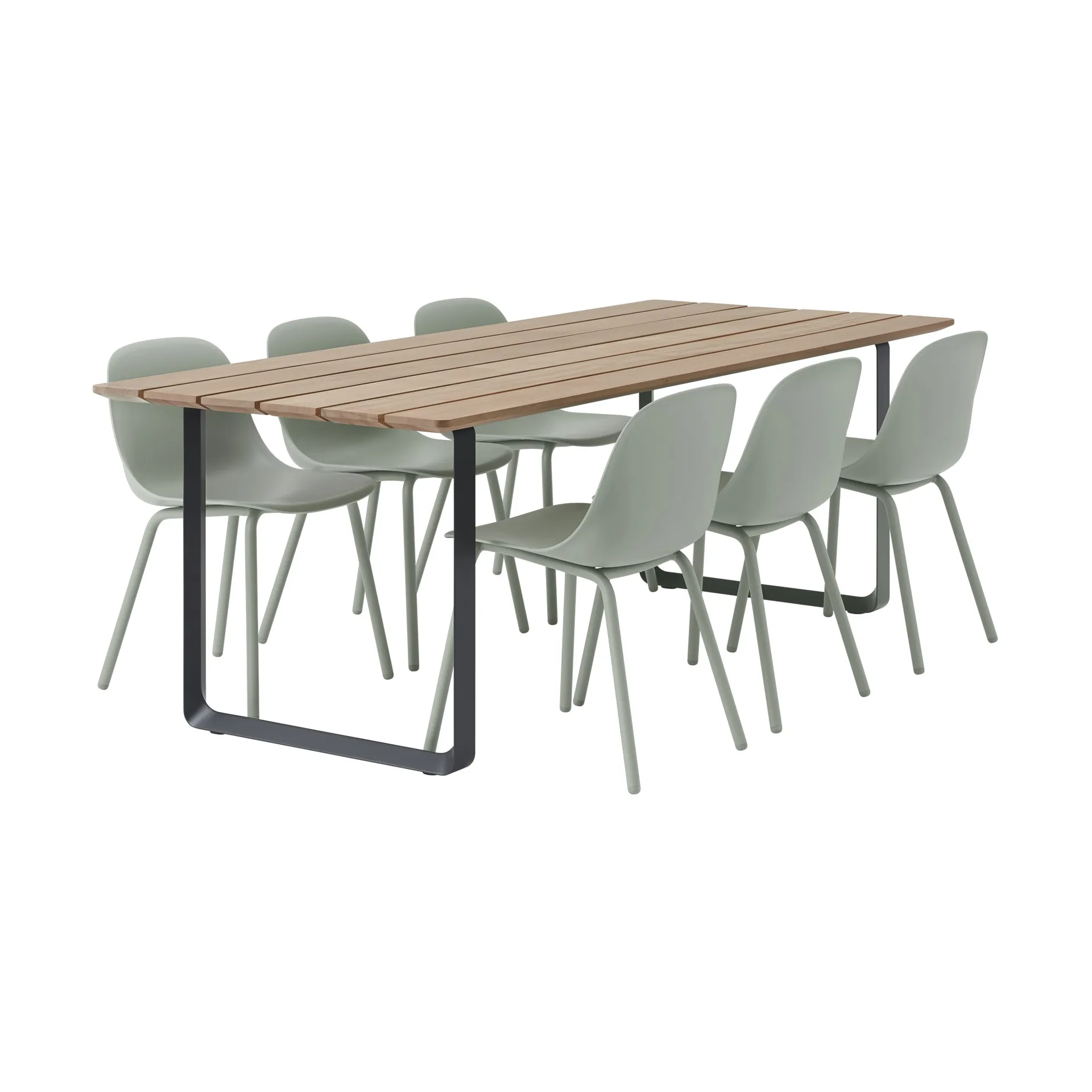 70/70 Outdoor eettafel 225x90 cm zwart stalen frame Muuto