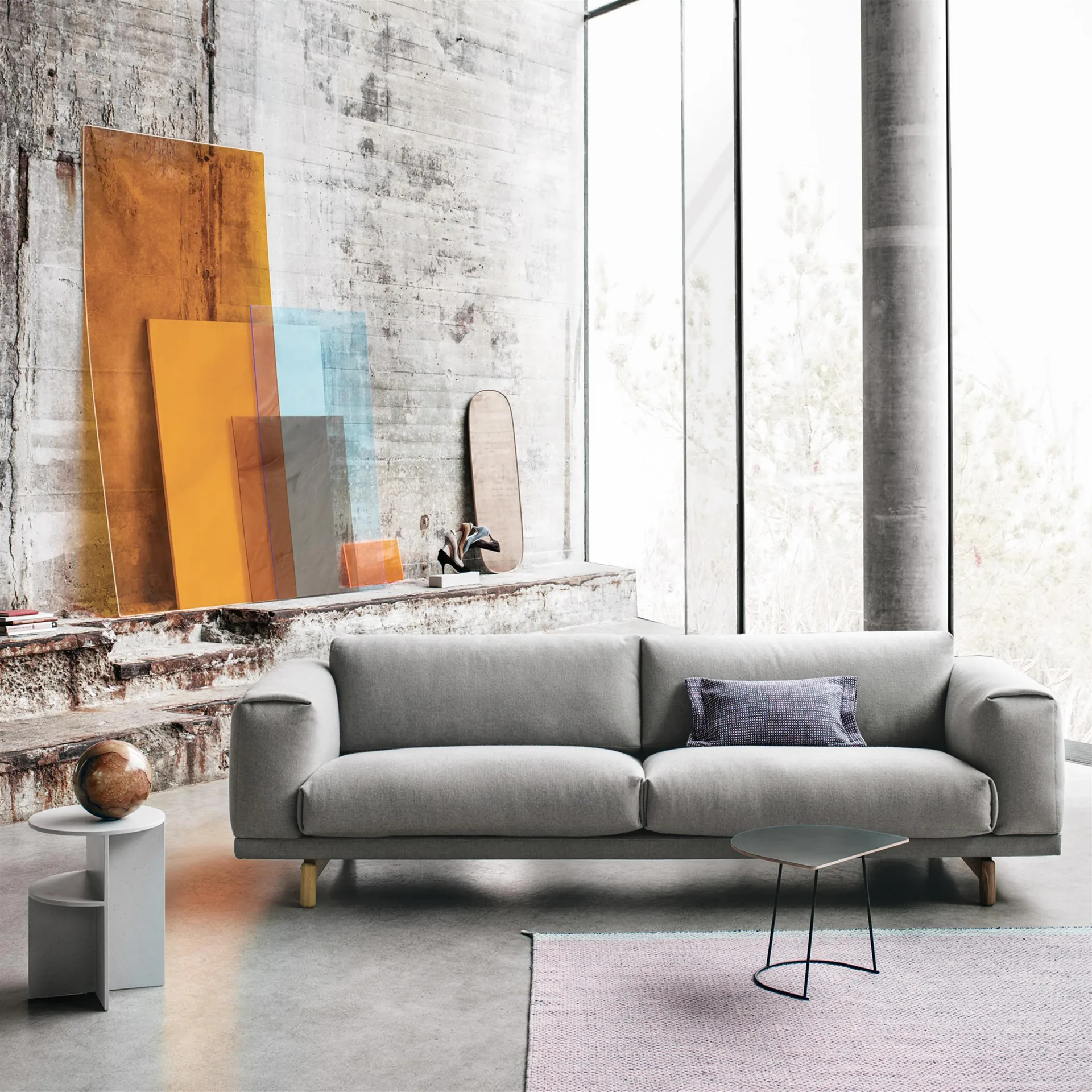 Airy bijzettafel half size, zwart Muuto