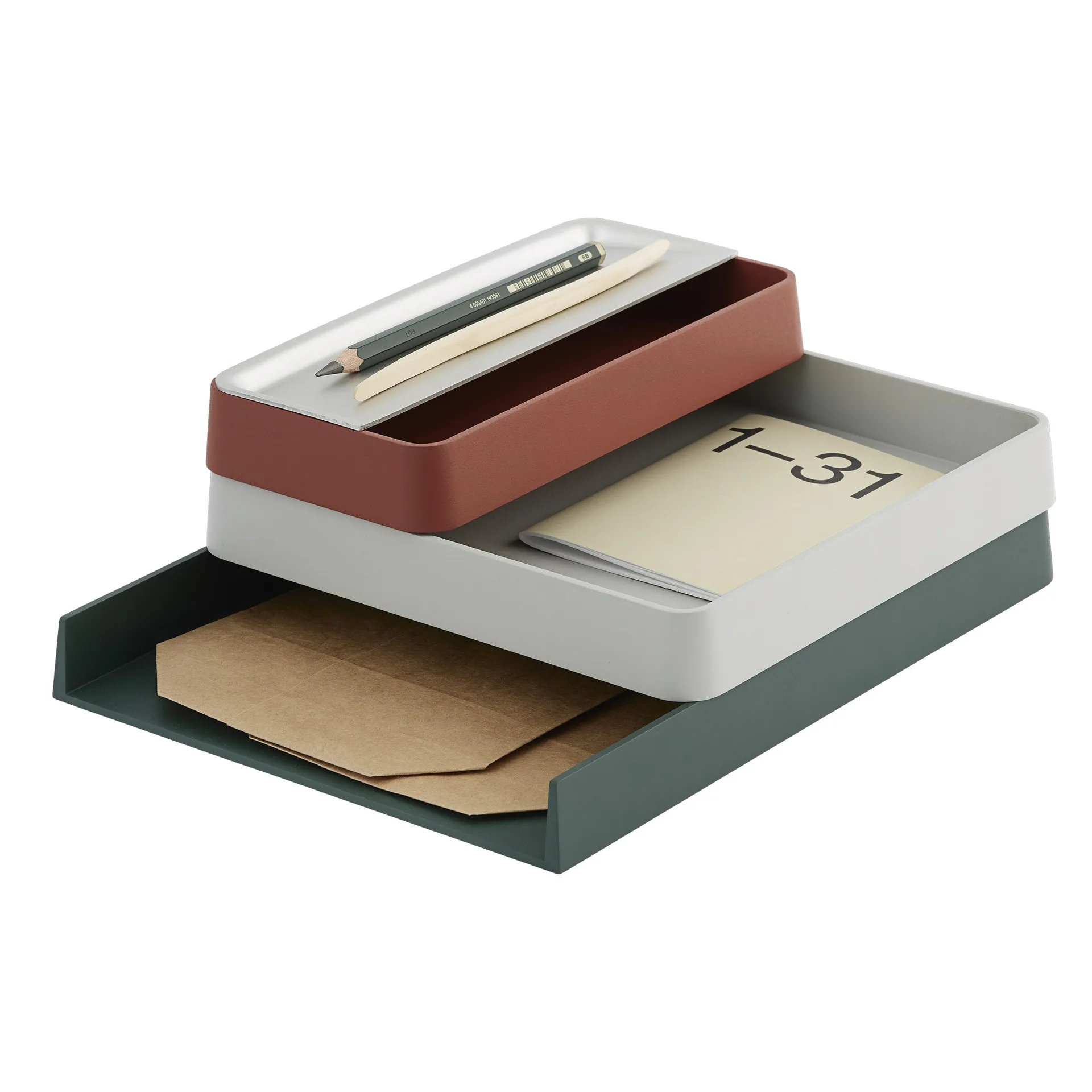 Arrange Desktop dienblad 12x25 cm, Copper brown Muuto