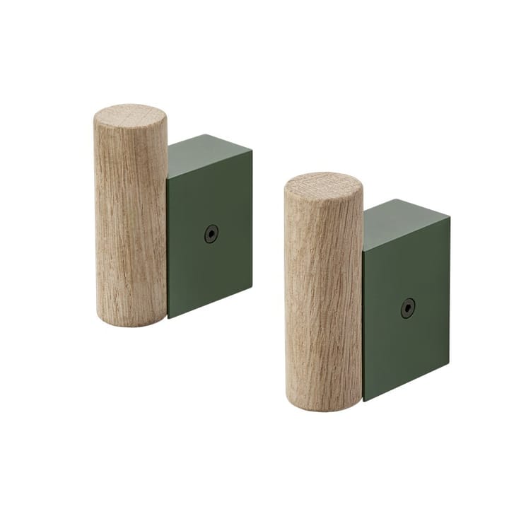 Attach haak 2-pack - Oak-dark green - Muuto