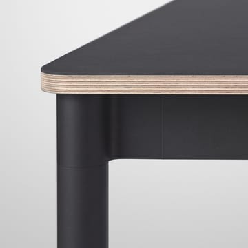 Base eettafel - black, plywoodrand, 140x80cm - Muuto