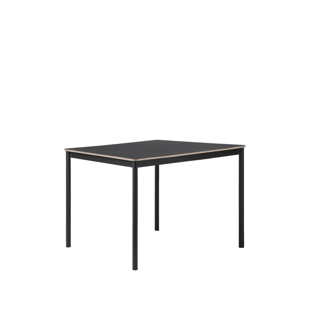 Muuto Base eettafel black, plywoodrand, 140x80cm | Scandinavisch Interieur | Eettafels | Zwart