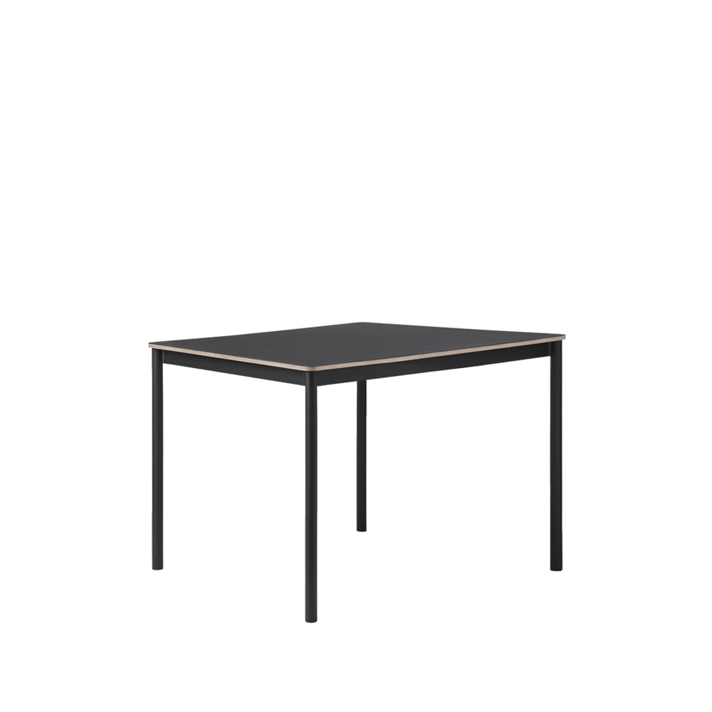 Muuto Base eettafel black, plywoodrand, 140x80cm