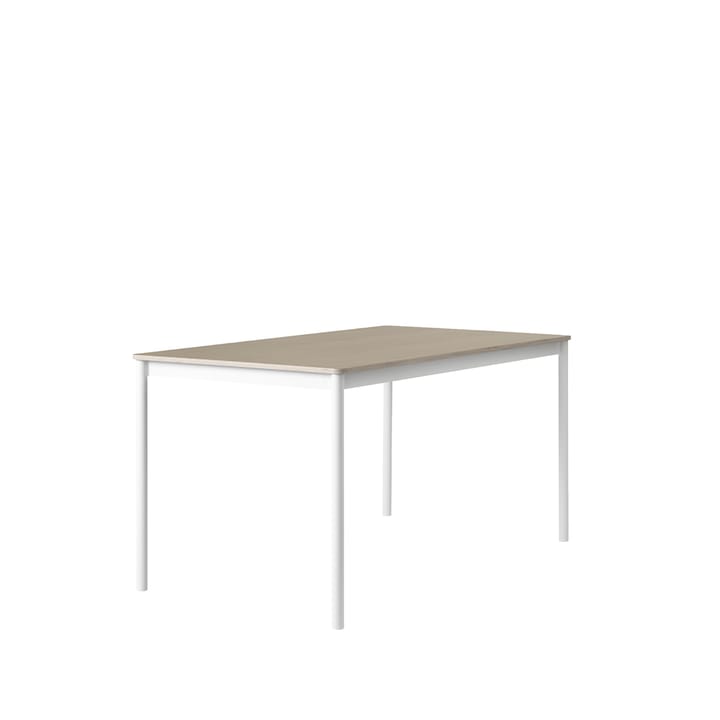 Base eettafel - oak, wit onderstel, plywoodrand, 140x80cm - Muuto