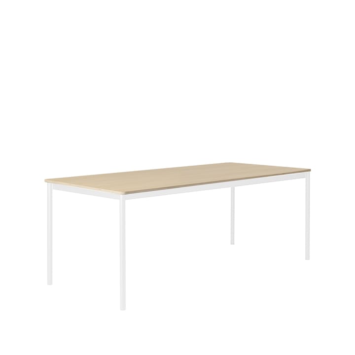 Base eettafel - oak, wit onderstel, plywoodrand, 190x85cm - Muuto