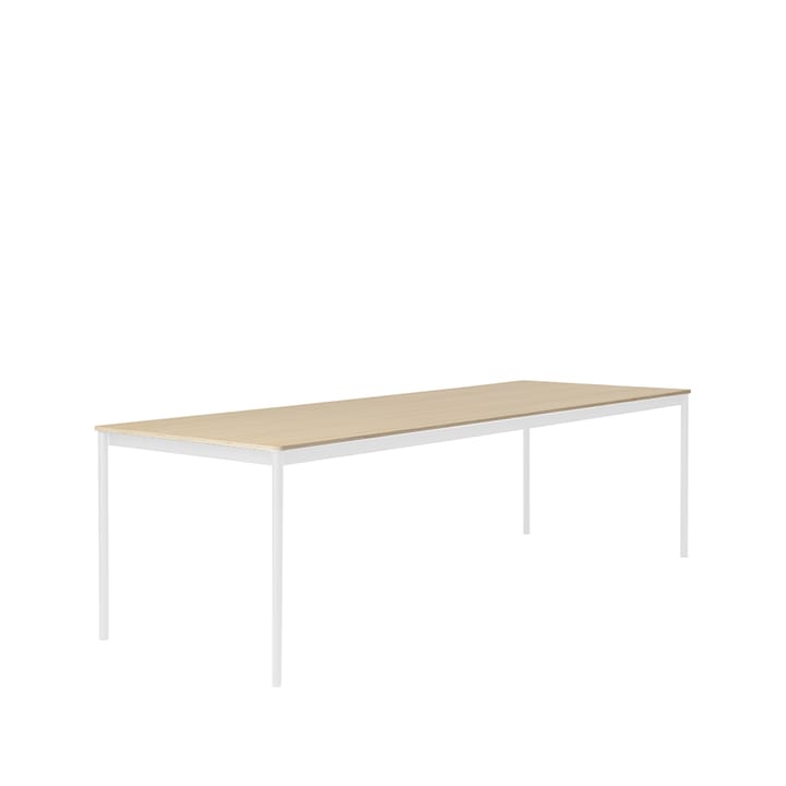 Base eettafel - oak, wit onderstel, plywoodrand, 250x90 cm - Muuto