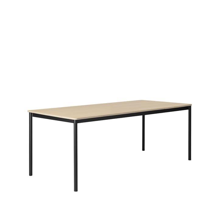 Base eettafel - oak, zwart onderstel, plywoodrand, 190x85cm - Muuto