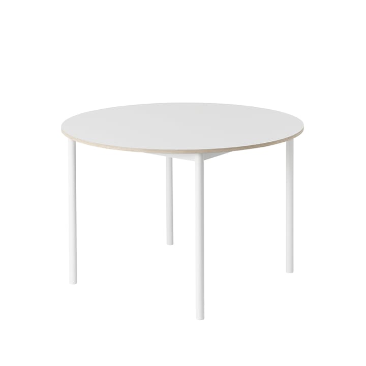 Base eettafel rond Ø110 cm - White laminate-Plywood-White - Muuto