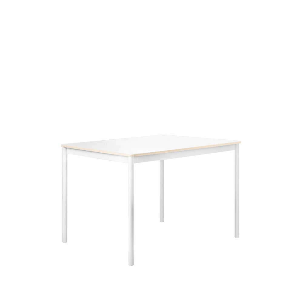 Muuto Base eettafel white, plywoodrand, 140x80cm