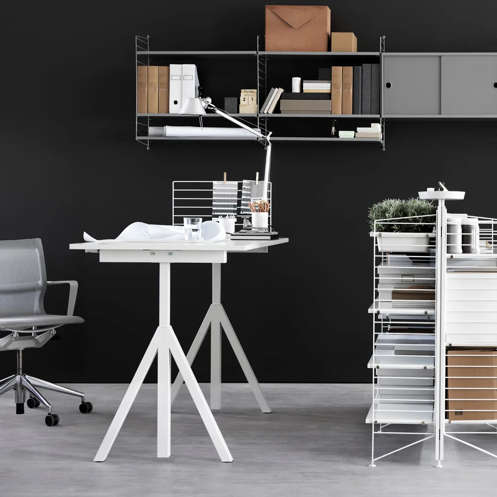 Base eettafel, white, plywoodrand, 190x85cm Muuto