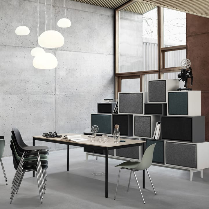 Base eettafel, white, plywoodrand, 190x85cm Muuto