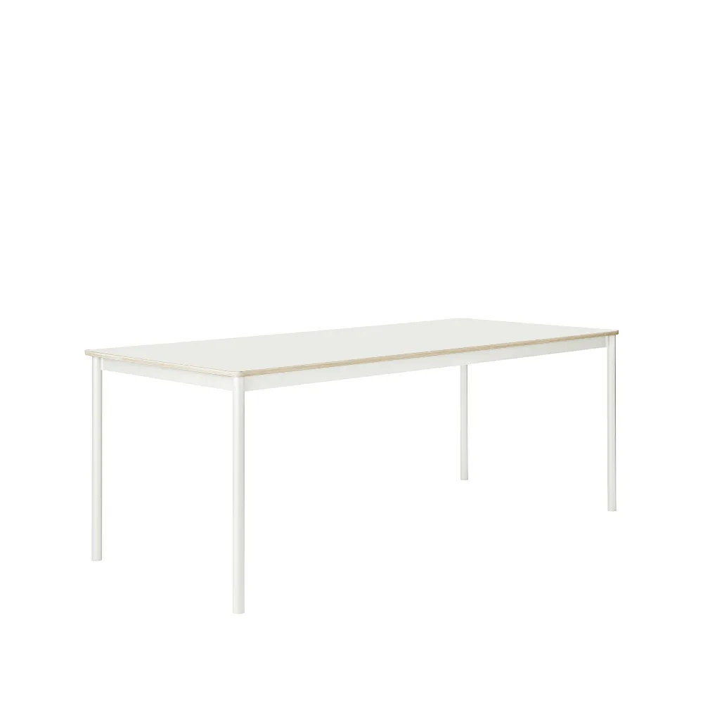 Base eettafel, white, plywoodrand, 190x85cm Muuto