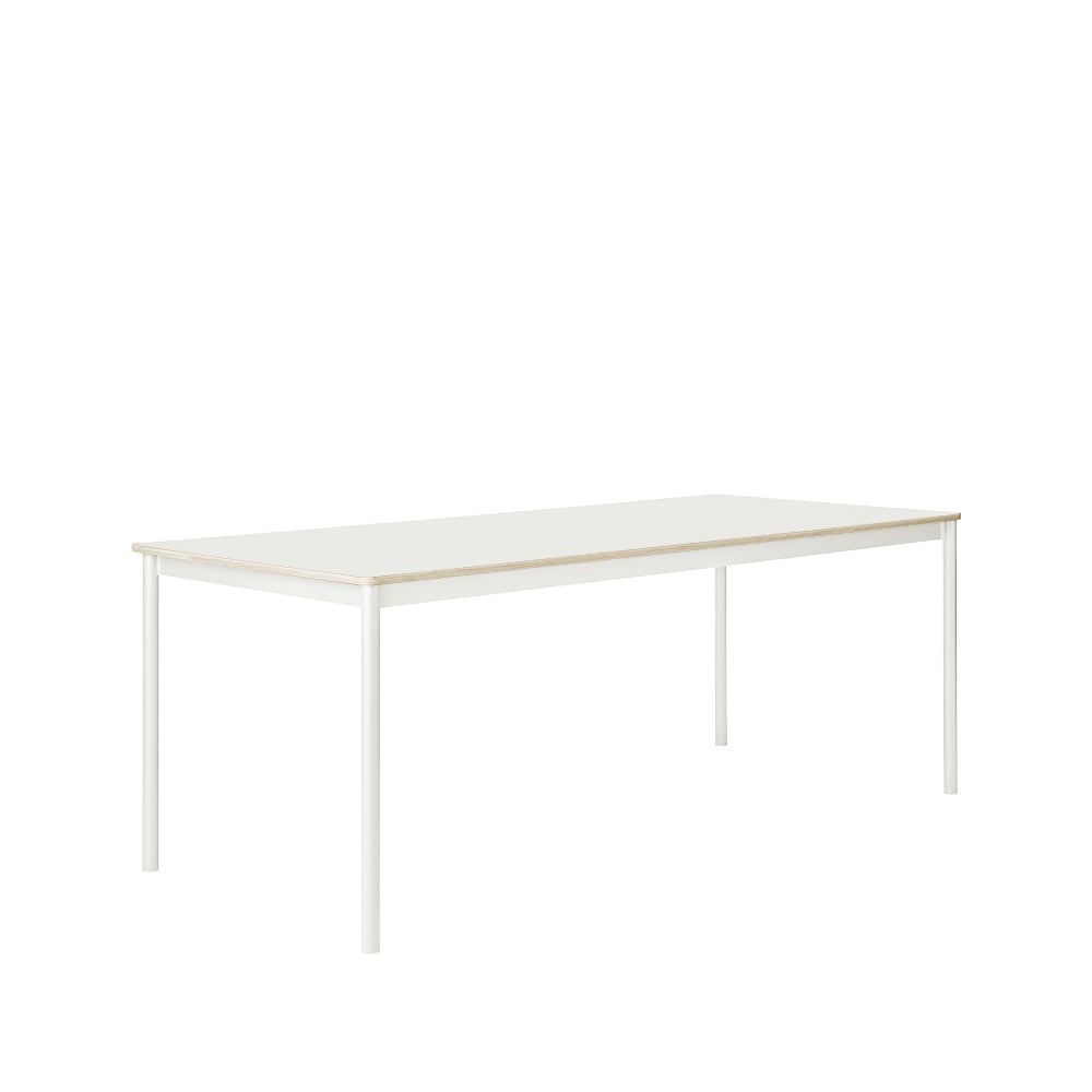 Muuto Base eettafel white, plywoodrand, 190x85cm