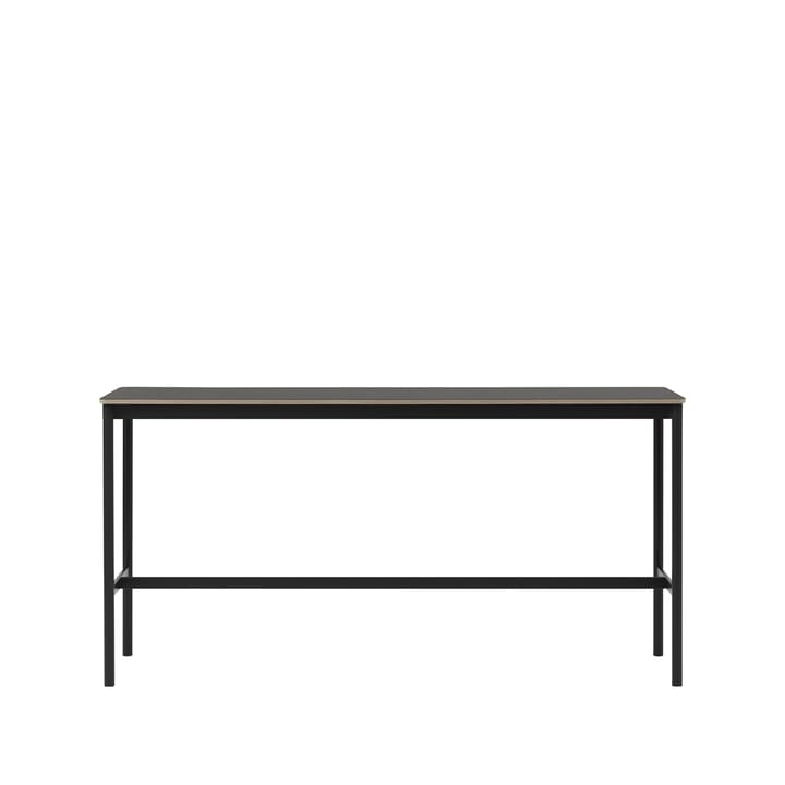 Base High bartafel - black linoleum, zwart onderstel, plywoodrand, b50 l190 h95 - Muuto