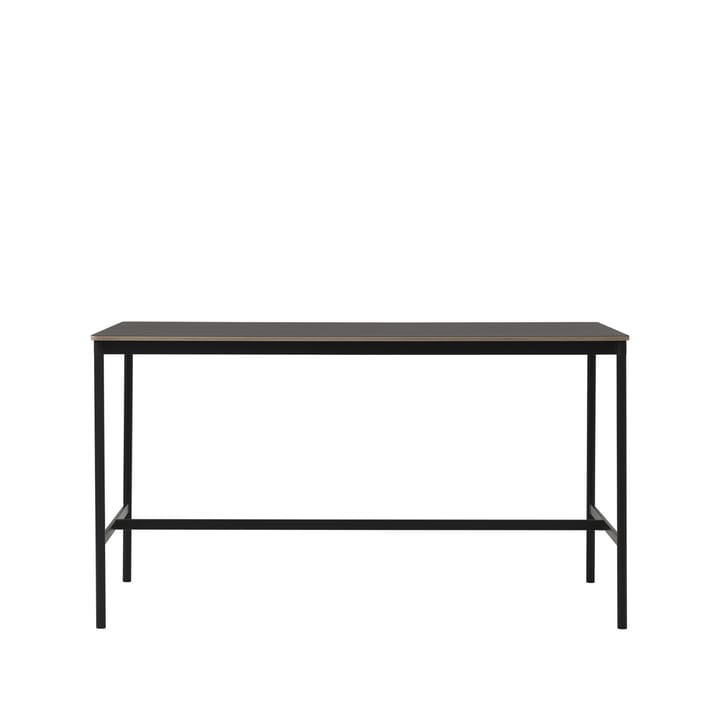 Base High bartafel - black linoleum, zwart onderstel, plywoodrand, b85 l190 h105 - Muuto
