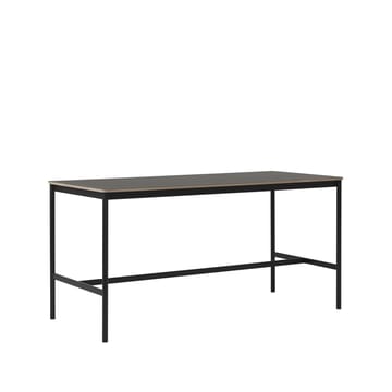 Base High bartafel - black linoleum, zwart onderstel, plywoodrand b85 l190 h95 - Muuto
