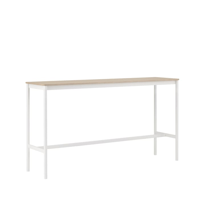 Base High bartafel, oak, wit onderstel, plywoodrand, b50 l190 h105 Muuto