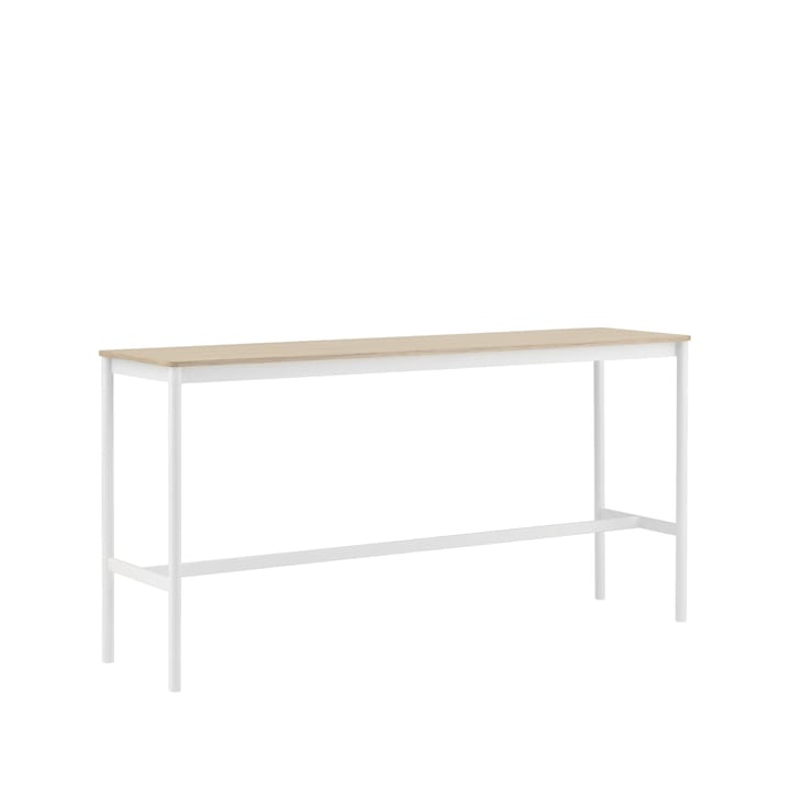 Base High bartafel, oak, wit onderstel, plywoodrand, b50 l190 h95 Muuto