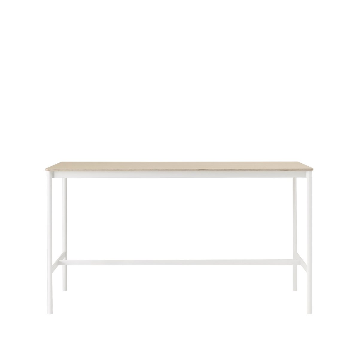 Muuto Base High bartafel oak, wit onderstel, plywoodrand, b85 l190 h105