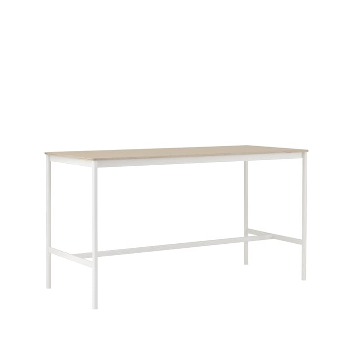 Base High bartafel, oak, wit onderstel, plywoodrand, b85 l190 h105 Muuto
