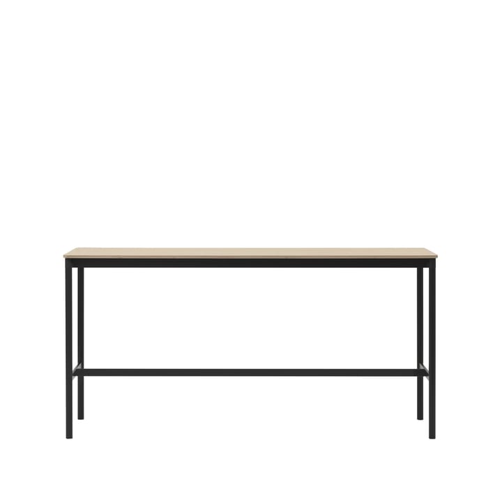 Base High bartafel - oak, zwart onderstel, plywoodrand, b50 l190 h95 - Muuto