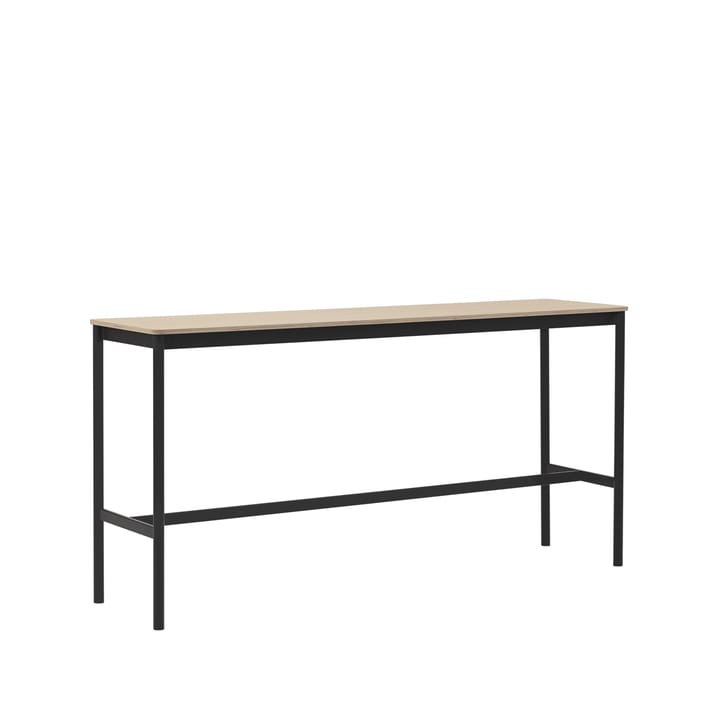 Base High bartafel, oak, zwart onderstel, plywoodrand, b50 l190 h95 Muuto