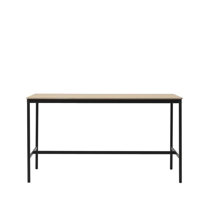 Base High bartafel - oak, zwart onderstel, plywoodrand, b85 l190 h105 - Muuto