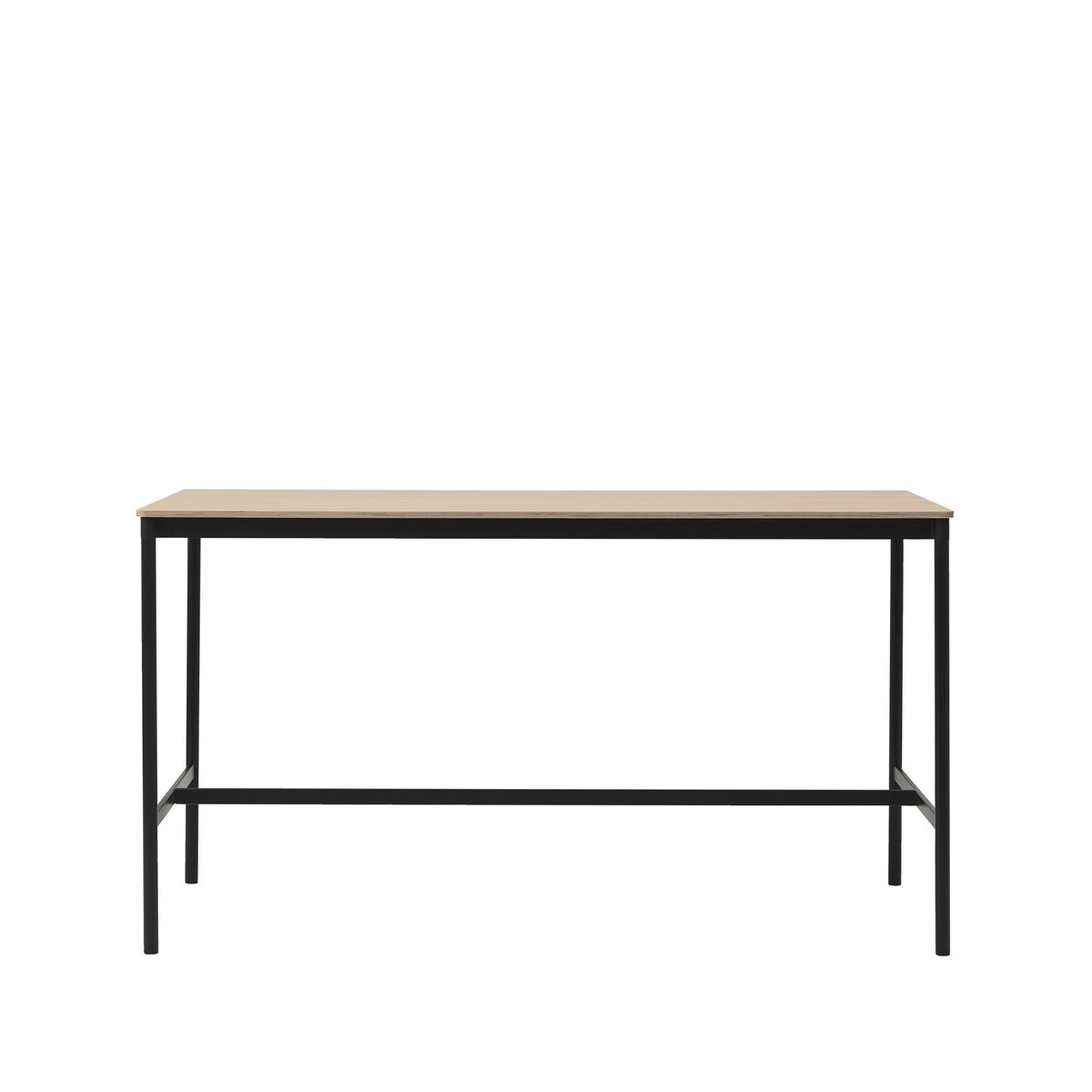 Muuto Base High bartafel oak, zwart onderstel, plywoodrand, b85 l190 h105