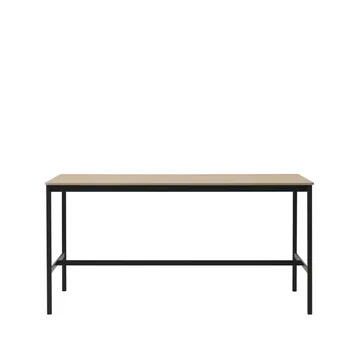 Base High bartafel - oak, zwart onderstel, plywoodrand, b85 l190 h95 - Muuto