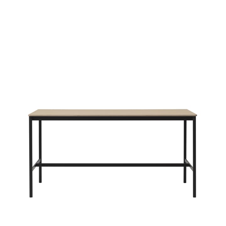 Base High bartafel - oak, zwart onderstel, plywoodrand, b85 l190 h95 - Muuto