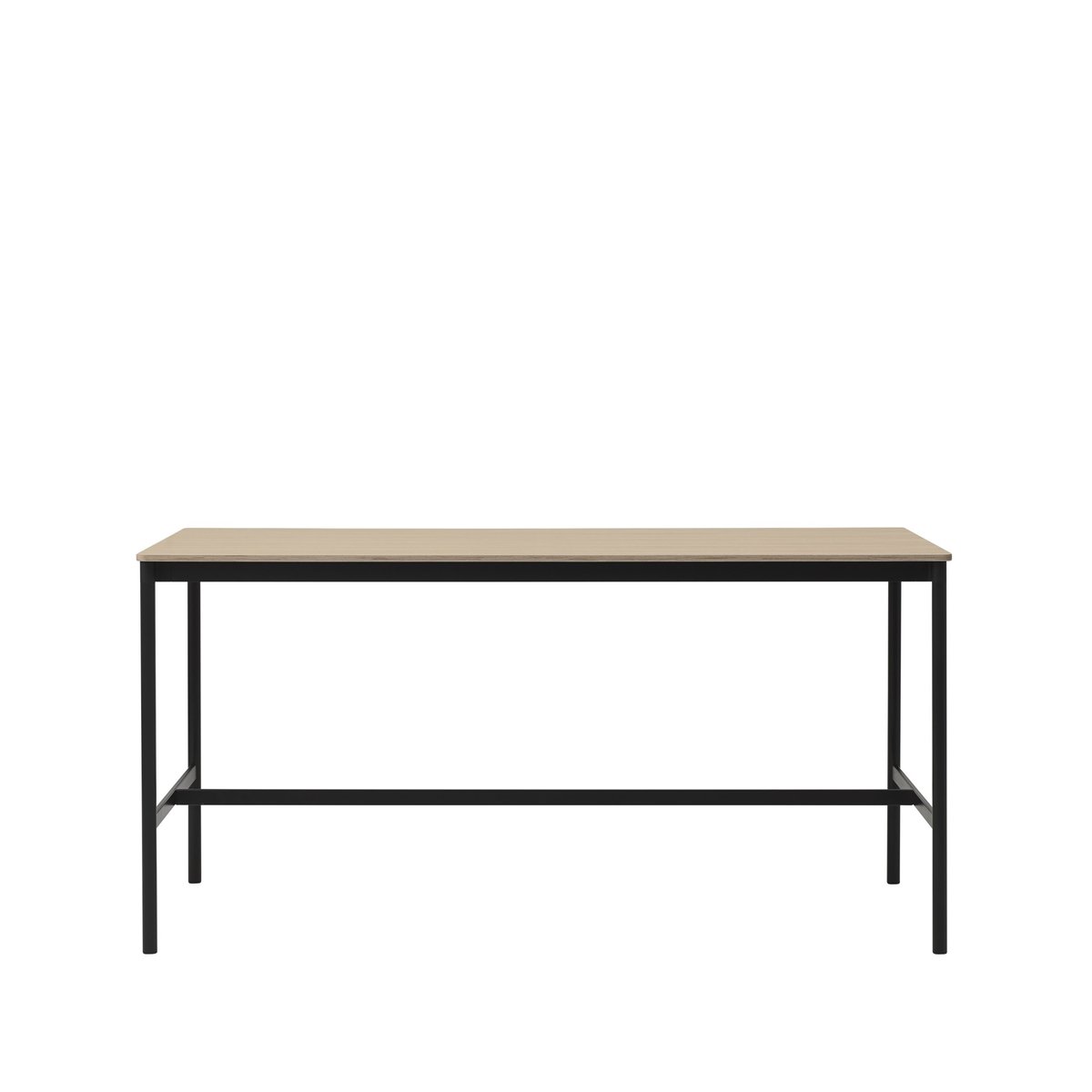 Muuto Base High bartafel oak, zwart onderstel, plywoodrand, b85 l190 h95