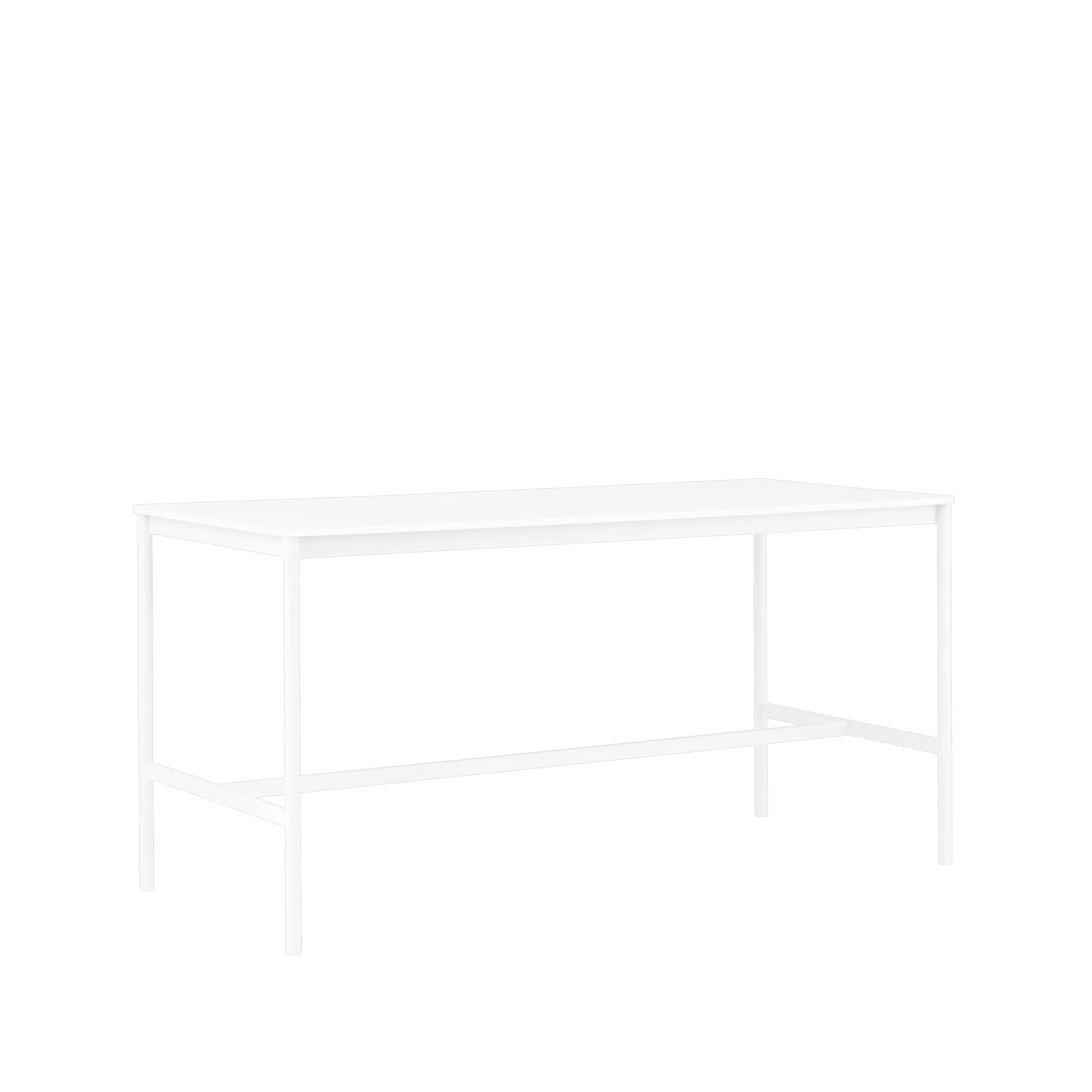 Base High bartafel, white laminate, wit onderstel, abs rand, b85 l190 h95 Muuto
