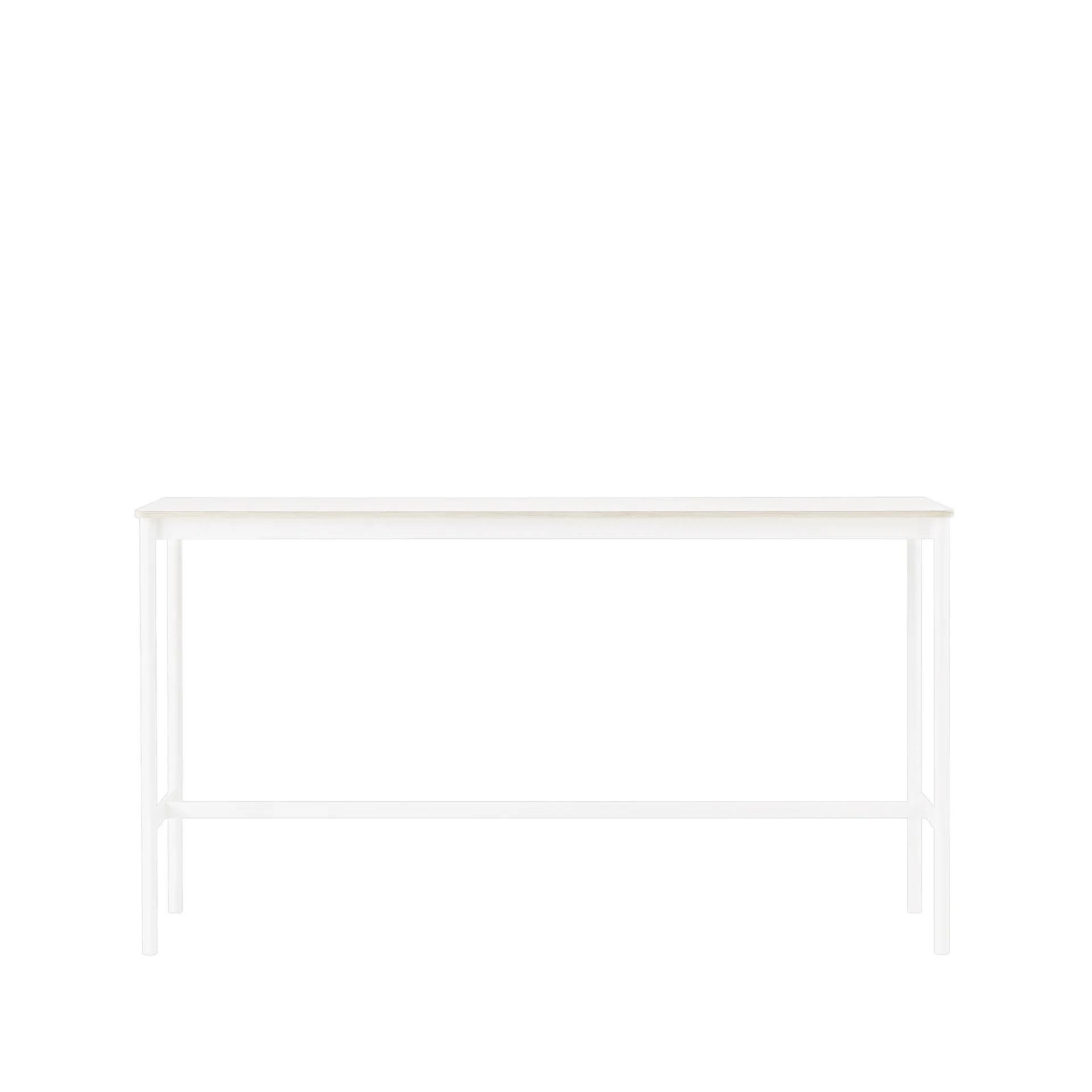 Base High bartafel, white laminate, wit onderstel, plywoodrand, b50 l190 h105 Muuto
