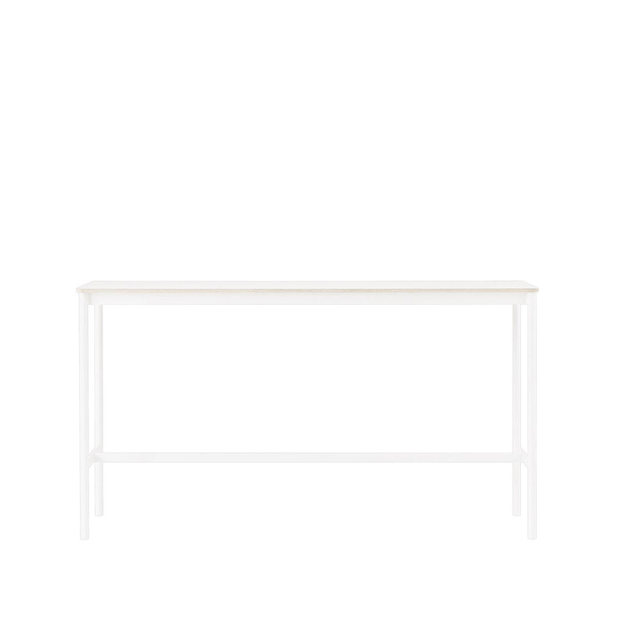Muuto Base High bartafel white laminate, wit onderstel, plywoodrand, b50 l190 h105