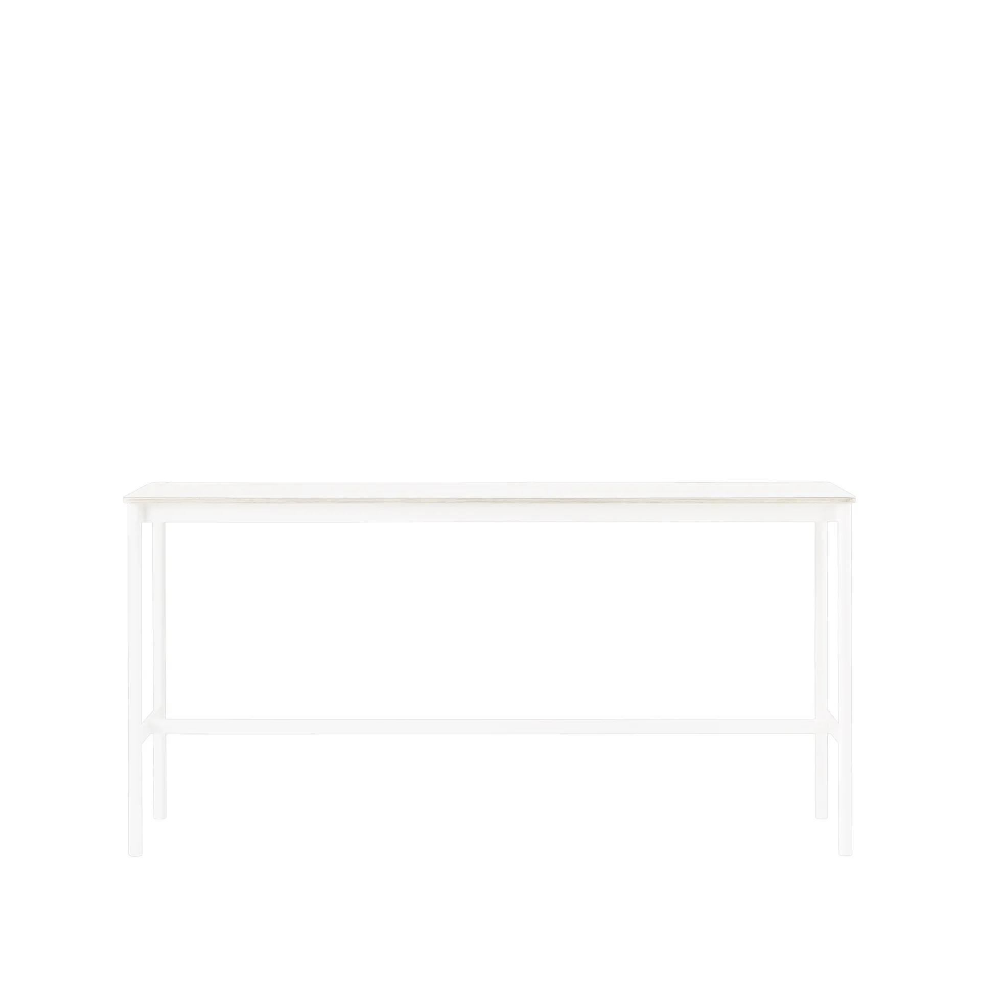 Base High bartafel, white laminate, wit onderstel, plywoodrand, b50 l190 h95 Muuto