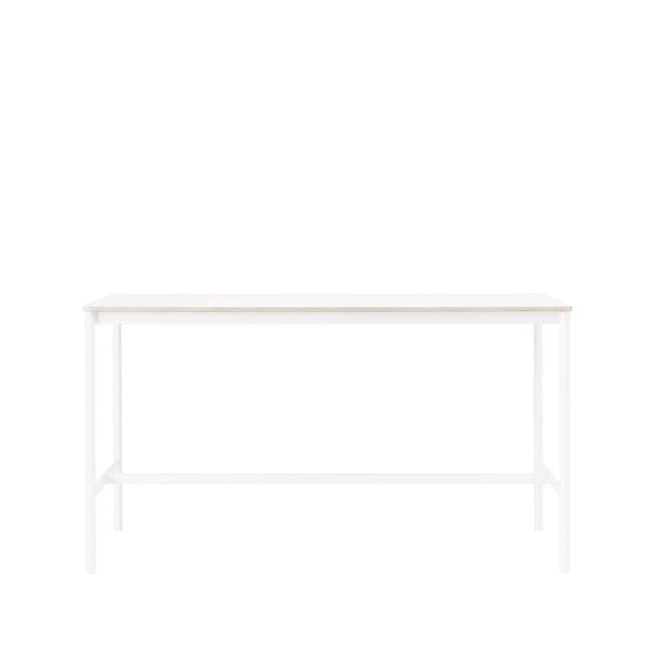Base High bartafel - white laminate, wit onderstel, plywoodrand, b85 l190 h105 - Muuto