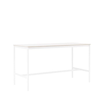 Base High bartafel - white laminate, wit onderstel, plywoodrand, b85 l190 h105 - Muuto