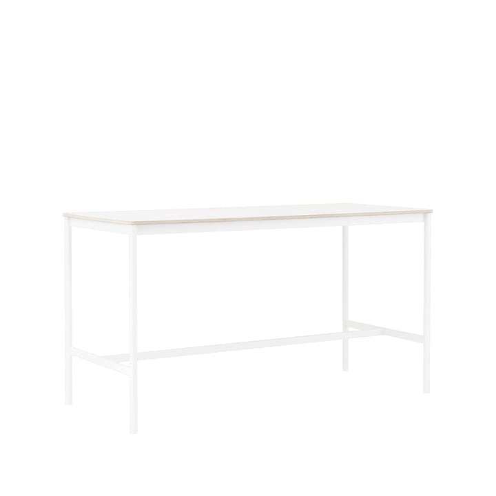 Base High bartafel - white laminate, wit onderstel, plywoodrand, b85 l190 h105 - Muuto