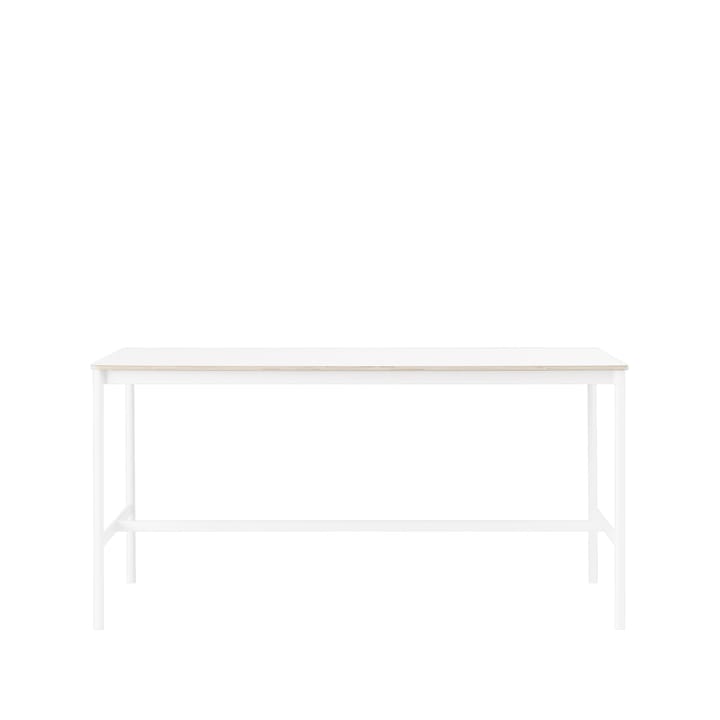 Base High bartafel - white laminate, wit onderstel, plywoodrand, b85 l190 h95 - Muuto