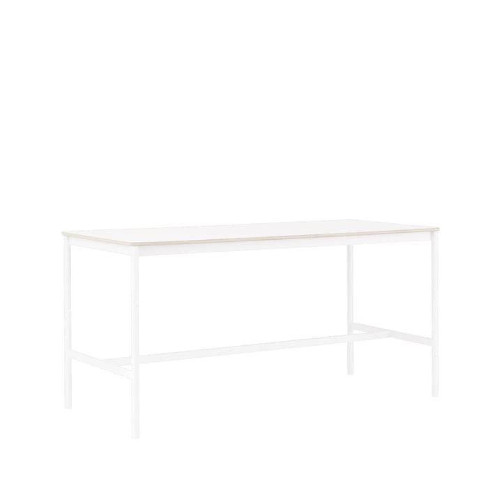 Base High bartafel, white laminate, wit onderstel, plywoodrand, b85 l190 h95 Muuto