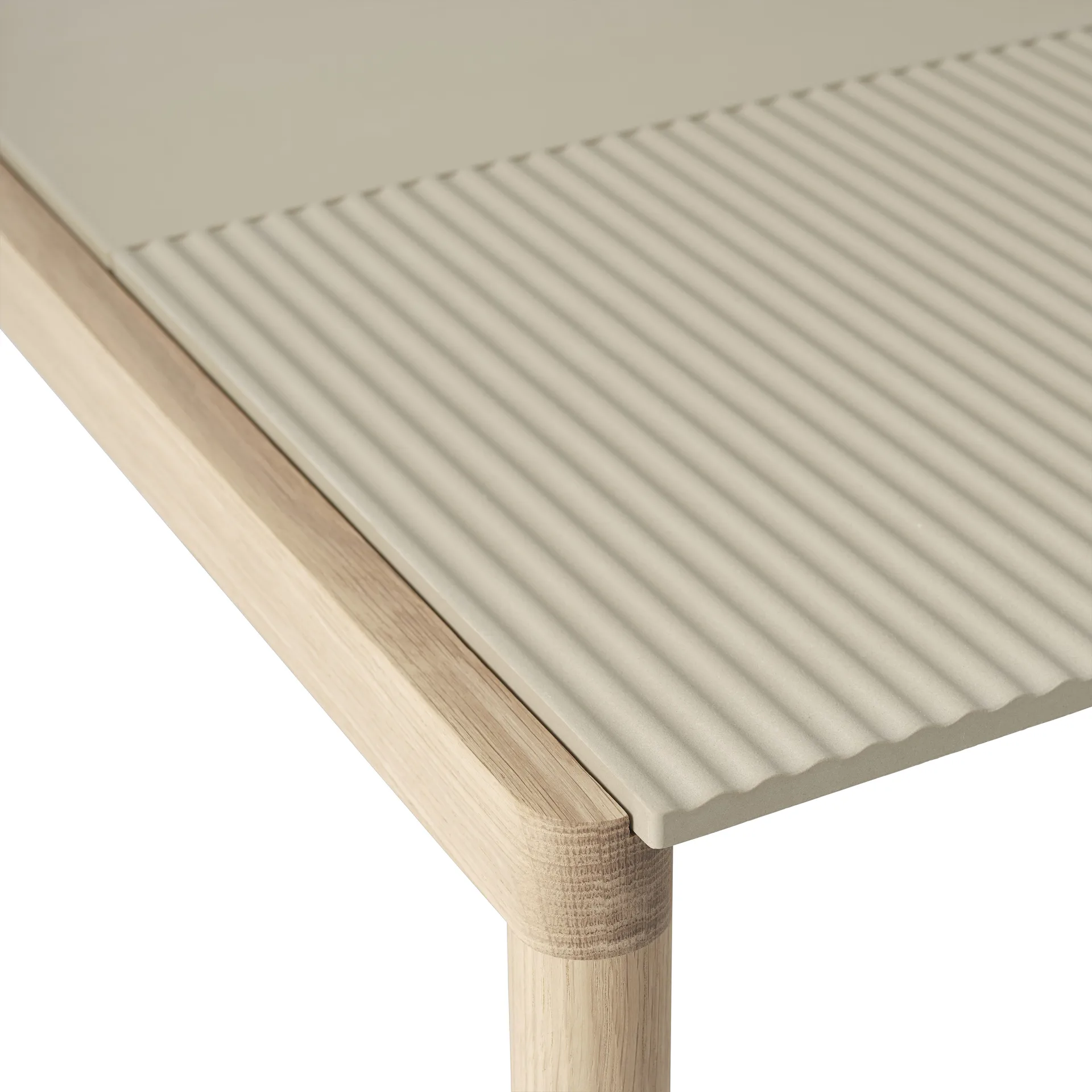 Couple 1 Plain-1 Wavy salontafel 80x84x40 cm, Sand-oak Muuto