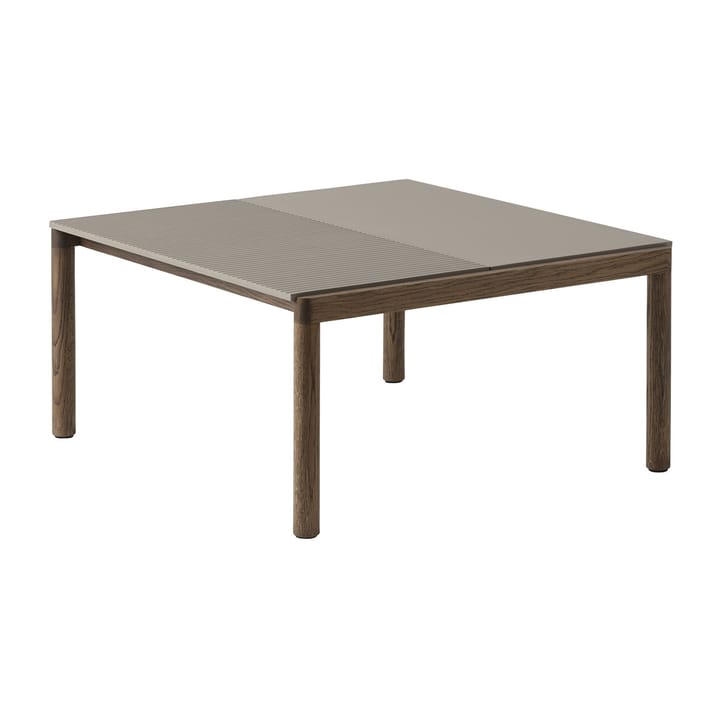 Couple 1 Plain-1 Wavy salontafel 80x84x40 cm - Taupe-dark oiled oak - Muuto