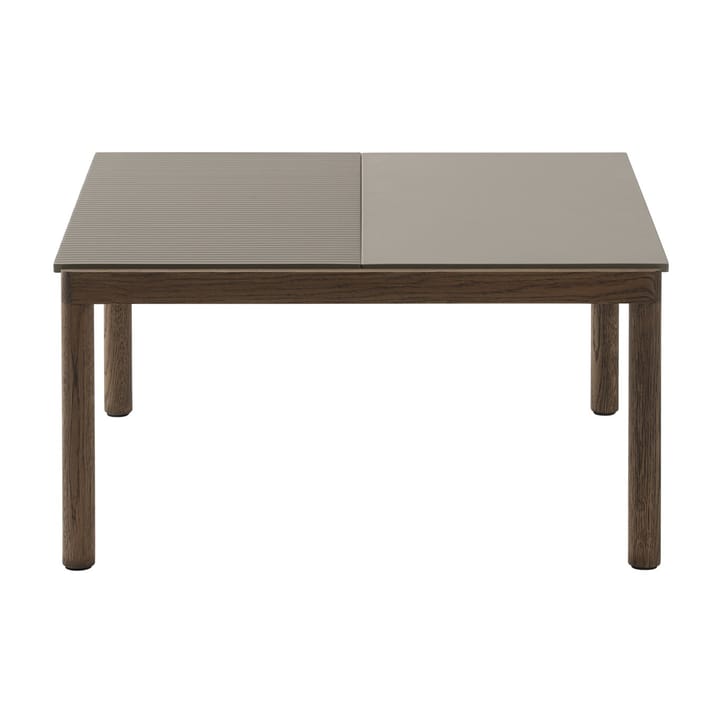 Couple 1 Plain-1 Wavy salontafel 80x84x40 cm, Taupe-dark oiled oak Muuto