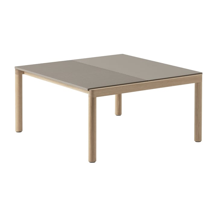 Couple 1 Plain-1 Wavy salontafel 80x84x40 cm - Taupe-oak - Muuto