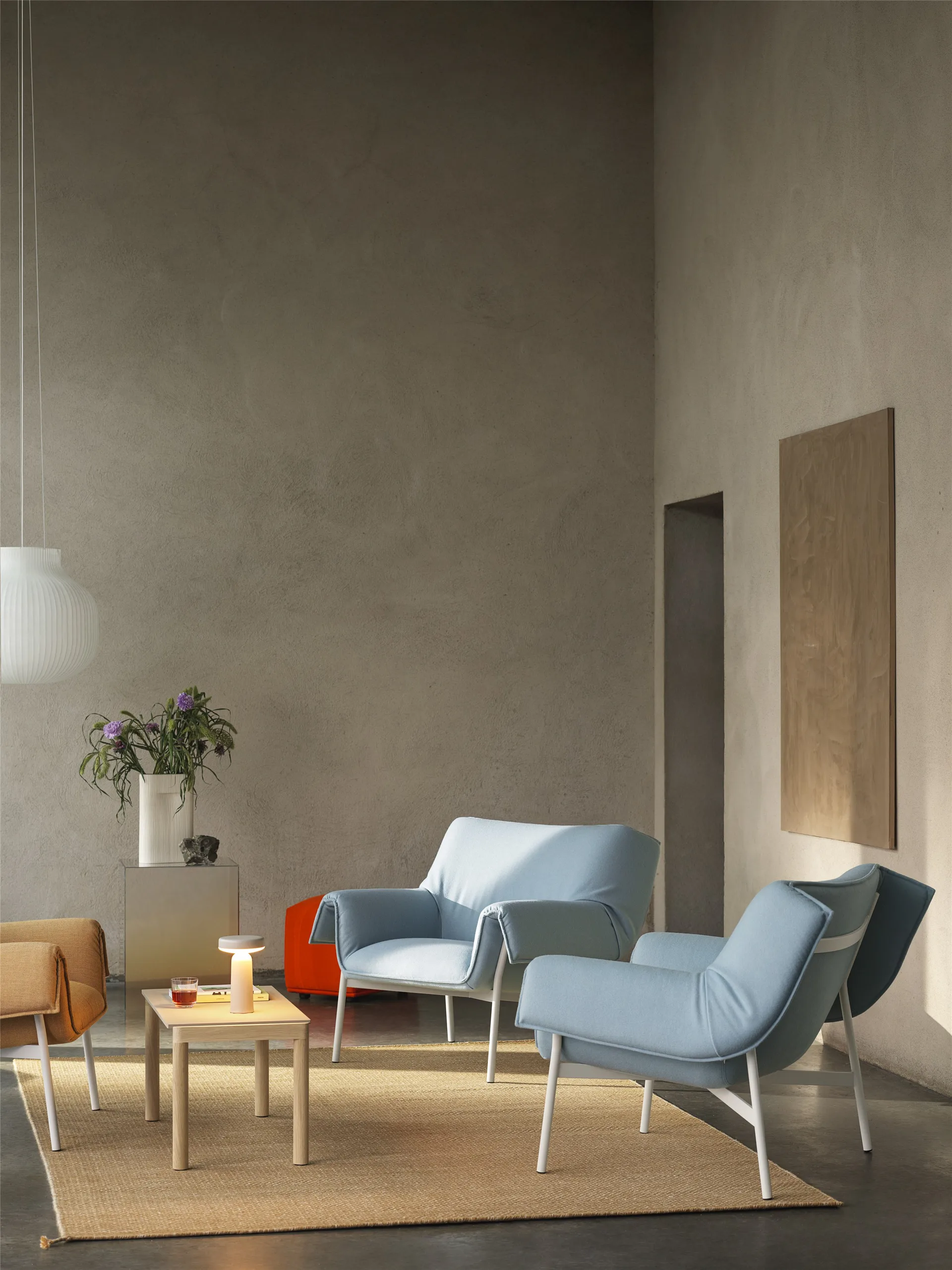 Couple 1 Wavy salontafel 40x84x40 cm, Sand-oak Muuto