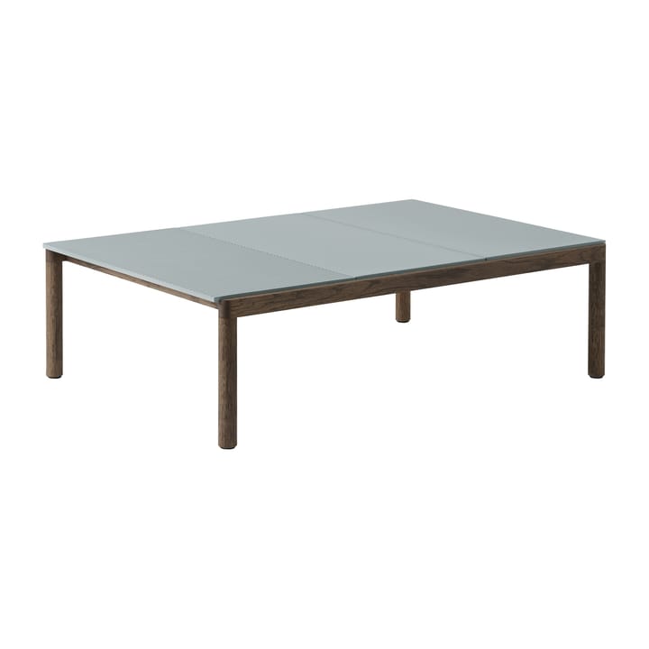 Couple 2 Plain-1 Wavy salontafel 120x84x35 cm - Pale blue-dark oiled oak - Muuto